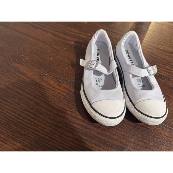Converse Other - Converse Chuck Taylor All Star Mary Jane White Canvas Shoes Youth Size 11.5 Play